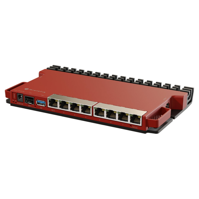 Mikrotik RouterBOARD L009UiGS-RM, 800MHz CPU, 512MB RAM, 8×G-LAN, 1×2.5G SFP, USB, desktop/1U rackmount kućište, PSU, K-79 rackmount kit, RouterOS L5