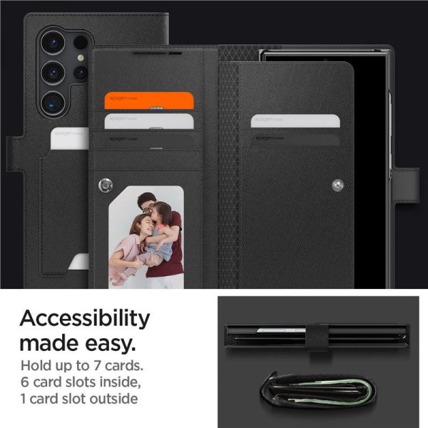 Spigen Wallet S Plus, black zaštitna futrola za telefon - Samsung Galaxy S24 Ultra (ACS07308) - Slika 7