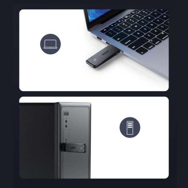 UGREEN AC1300 Bežični mrežni adapter, USB 3.0, Dual band, crni - Slika 3