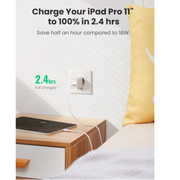 UGREEN zidni punjač 30W, USB-C, PD3.0/QC4.0+, bijeli - Slika 4