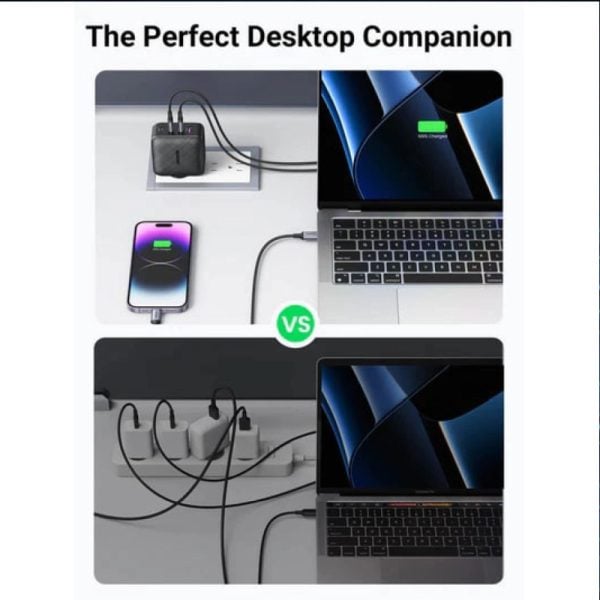 UGREEN GaN Tech zidni punjač 65W, 1×USB-A/3×USB-C, PD3.0/QC4.0+, crni - Slika 6