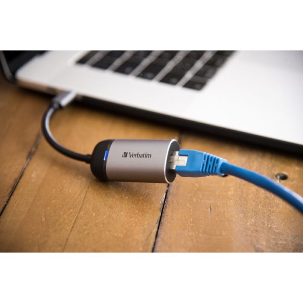 Verbatim USB-C na RJ45 gigabitni ethernet mrežni adapter, aluminijsko kućište - Slika 4