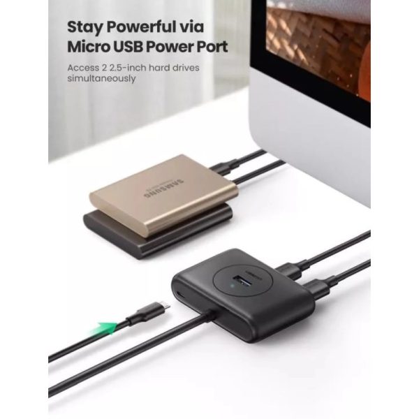 UGREEN 4-portni USB-A HUB 4xUSB-A 3.0, 1m, crni - Slika 4