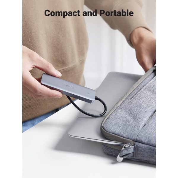 UGREEN 4-portni USB-C HUB 4xUSB-A 3.0 + USB-C power port, sivi - Slika 9