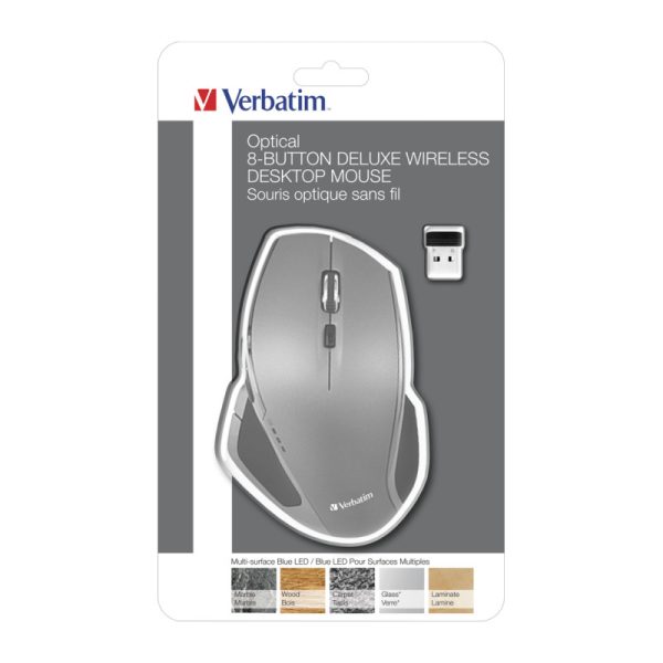 Verbatim Deluxe bežični Blue LED miš, 8 tipki, srebrni - Slika 7