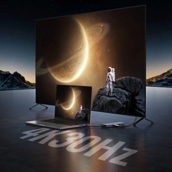 UGREEN 9-portni USB-C HUB 3xUSB-A,1xHDMI 4K 60, 1xVGA, 1xUSB-C PD 100W, 1xRJ45, 1xSD, 1xTF, sivi - Slika 5