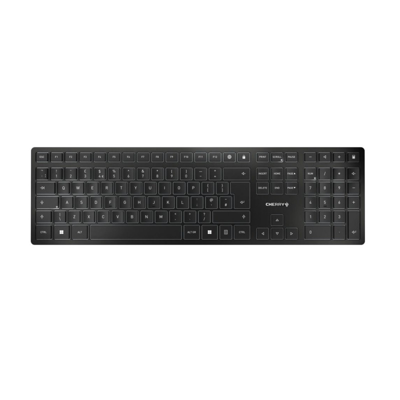 Cherry KW 9100 SLIM bežična/BT tipkovnica, AES-128 enkripcija, crna