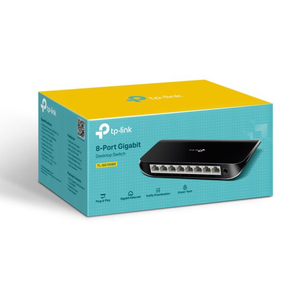 TP-Link 8-port Gigabit Desktop preklopnik (Switch), 8×10/100/1000M RJ45 ports, plastično kućište - Slika 6
