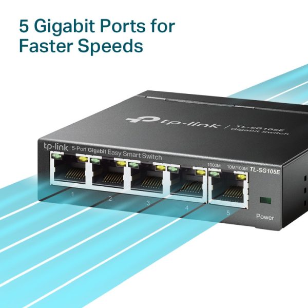 TP-Link 5-port Gigabit Easy Smart preklopnik (Switch), 5×10/100/1000M RJ45 ports, metalno kućište - Slika 4