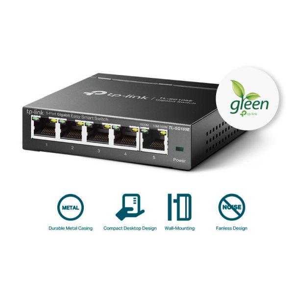 TP-Link 5-port Gigabit Easy Smart preklopnik (Switch), 5×10/100/1000M RJ45 ports, metalno kućište - Slika 5