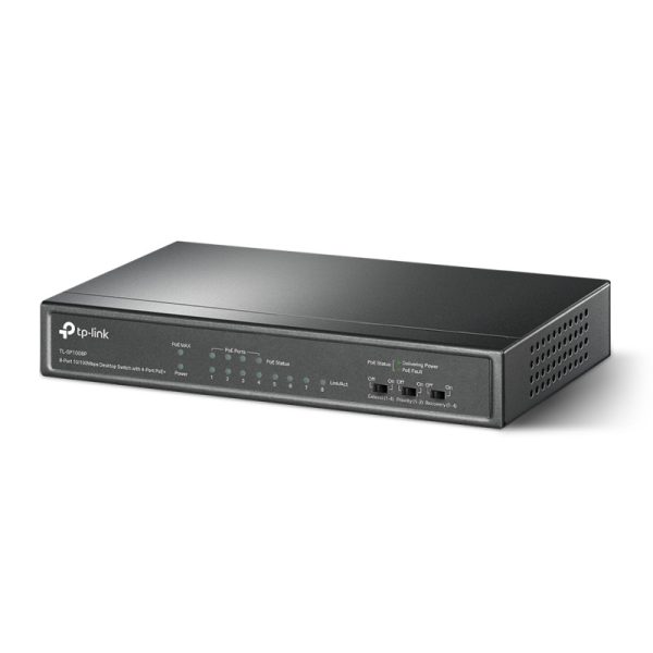 TP-Link 8-port Desktop preklopnik (Switch), 8×10/100M RJ45 ports + 4 PoE ports, metalno kućište (57W) - Slika 2