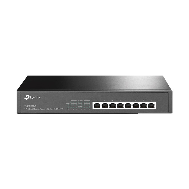 TP-Link 8-port Gigabit PoE+ preklopnik (Switch), 8×10/100/1000M RJ45 PoE ports, 802.3af/at, metalno kućište, 1U 13" (153W)