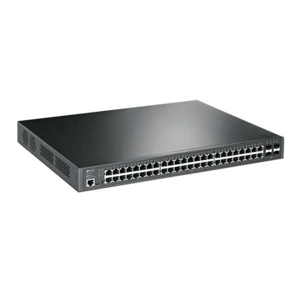 TP-Link Omada JetStream 48-port Gigabit L2 Smart PoE+ preklopnik, 48×10/100/1000 RJ45 ports, 4×SFP Gigabit, 1×RJ45 console port, 1×microUSB, 1U 19" rack-mount (385W) - Slika 2