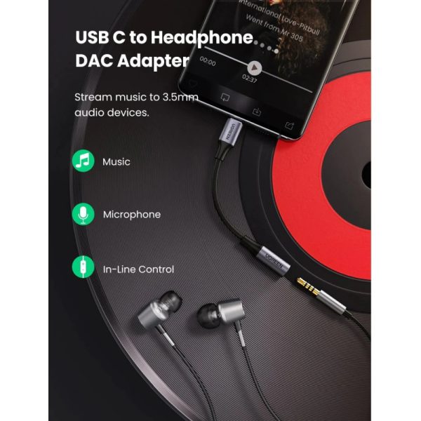 UGREEN adapter USB-C na 3.5mm, 10cm - Slika 2