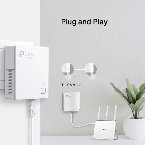 TP-Link AV1000 Powerline Gigabit mrežni adapter, 1000Mbps, HomePlug AV (duplo pakiranje) - Slika 6