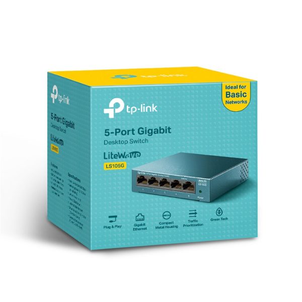 TP-Link LiteWave 5-Port Gigabit Desktop preklopnik (Switch), 5×10/100/1000 RJ45 Ports, metalno kućište - Slika 6