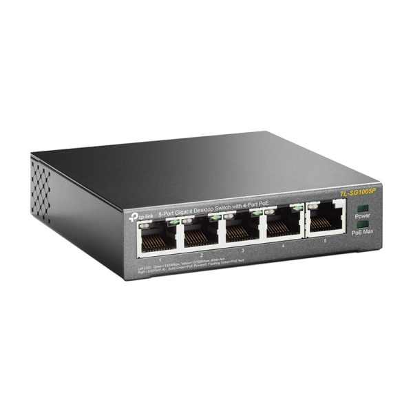 TP-Link 5-port Gigabit PoE+ preklopnik (Switch) 5×10/100/1000M RJ45 ports, 1×PoE++ In, 4xPoE+ Out ports, metalno kućište - Slika 2