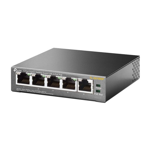 TP-Link 5-port Gigabit PoE+ preklopnik (Switch) 5×10/100/1000M RJ45 ports, 1×PoE++ In, 4xPoE+ Out ports, metalno kućište - Slika 3