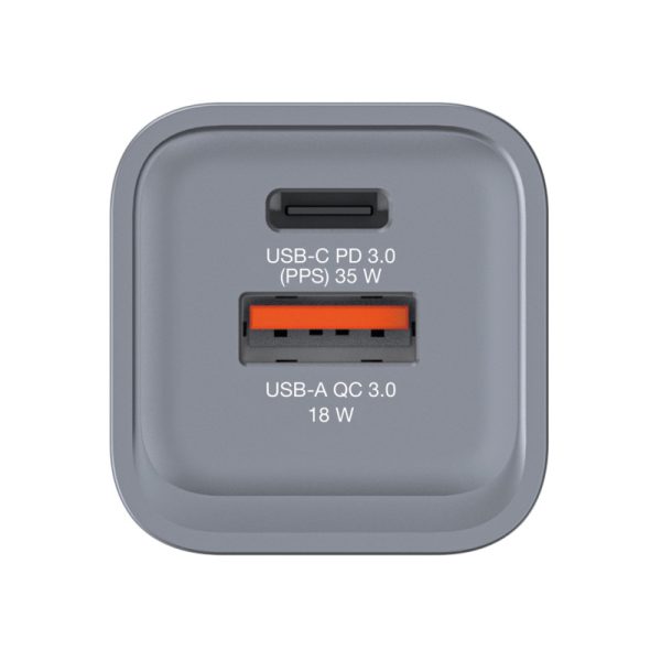 Verbatim GNC-35 GaN zidni punjač 35W, 1×USB-C PD 35W / 1×USB-A QC3.0 - Slika 2