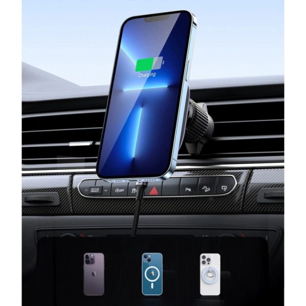 UGREEN MagSafe auto punjač 15W, USB-C, magnetni, bežični/indukcijski, crni - Slika 3