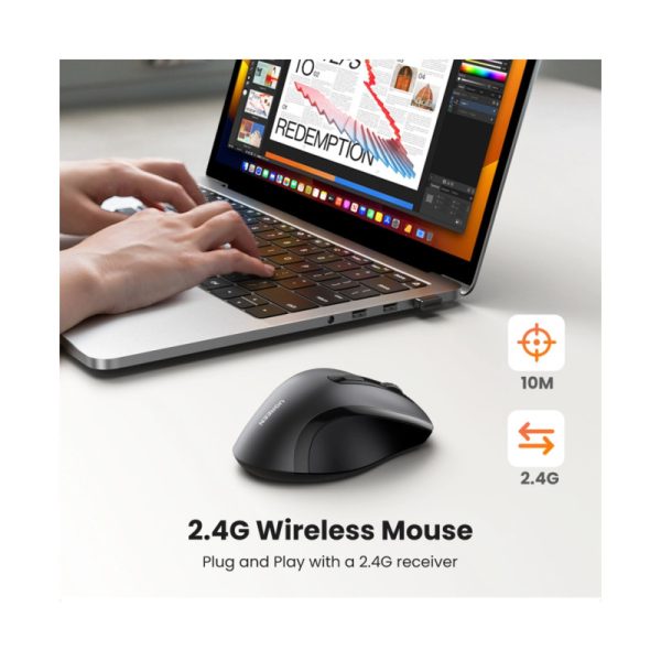 UGREEN bežični miš, 1600 DPI, USB, crni - Slika 4