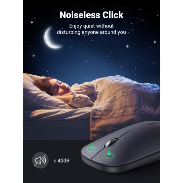 UGREEN SILENT bežični miš, 4000 DPI, USB, sivi - Slika 2