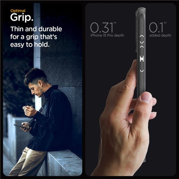 Spigen Mag Armor MagSafe, zaštitna maska za telefon, mat crna - iPhone 15 Pro (ACS06736) - Slika 6