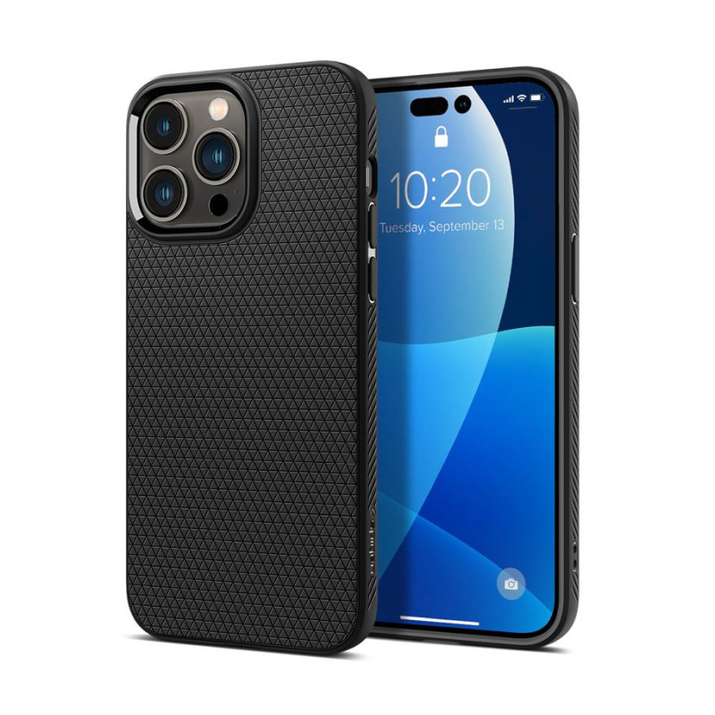 Spigen Liquid Air, zaštitna maska za telefon, mat crna - iPhone 14 Pro Max