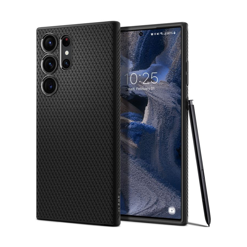 Spigen Liquid Air, zaštitna maska za telefon, crna - Samsung Galaxy S23 Ultra