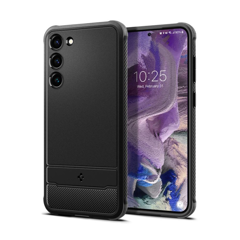 Spigen Rugged Armor, zaštitna maska za telefon, crna - Samsung Galaxy S23 (ACS05711)