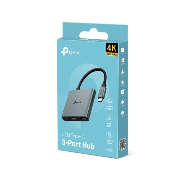 TP-Link 3-portni USB-C HUB 1xUSB-A, 1xUSB-C PD, 1x HDMI 4K 60Hz, crni - Slika 10