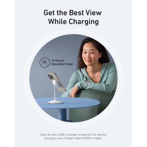 Anker MagGo stalak za bežično punjenje, 15W, bijeli (A25X1H21) - Slika 5