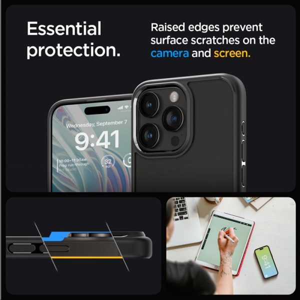 Spigen Crystal Hybrid, matte black - iPhone 15 Pro Max (ACS06449) - Slika 7