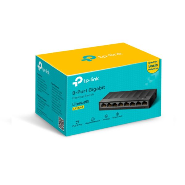 TP Link 8-port Gigabit Desktop preklopnik (Switch), 802.3X Flow Control, vanjsko napajanje - Slika 5