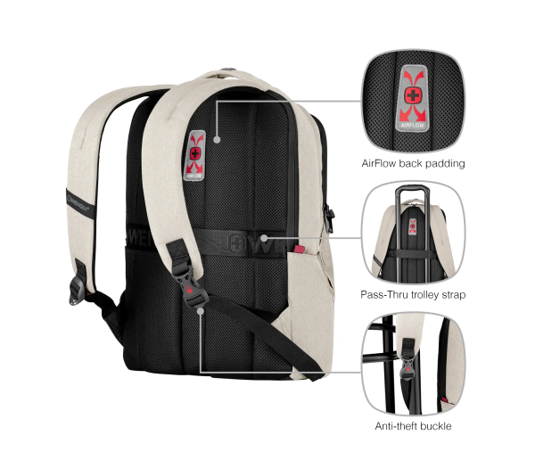 Wenger ruksak (poslovni) MX Professional za prijenosnike do 16", bež - Slika 7