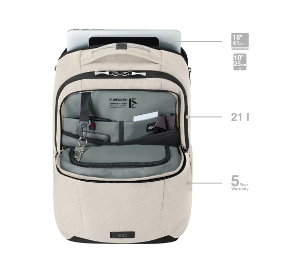 Wenger ruksak (poslovni) MX Professional za prijenosnike do 16", bež - Slika 9