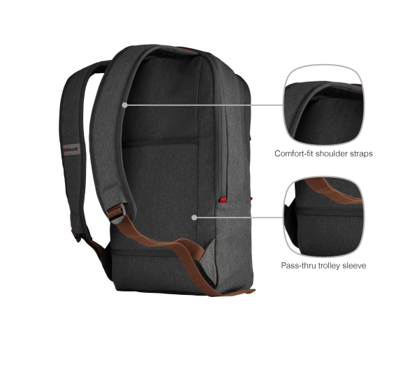 Wenger ruksak City Upgrade za prijenosnike do 16" sa dodatnom torbom, sivi - Slika 3
