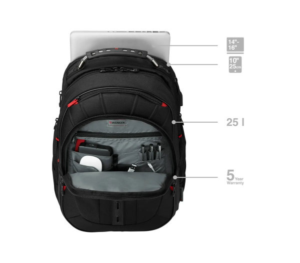 Wenger ruksak Pegasus Ballistic Deluxe za prijenosnike do 16", crni - Slika 3