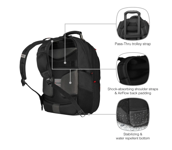 Wenger ruksak Pegasus Ballistic Deluxe za prijenosnike do 16", crni - Slika 6