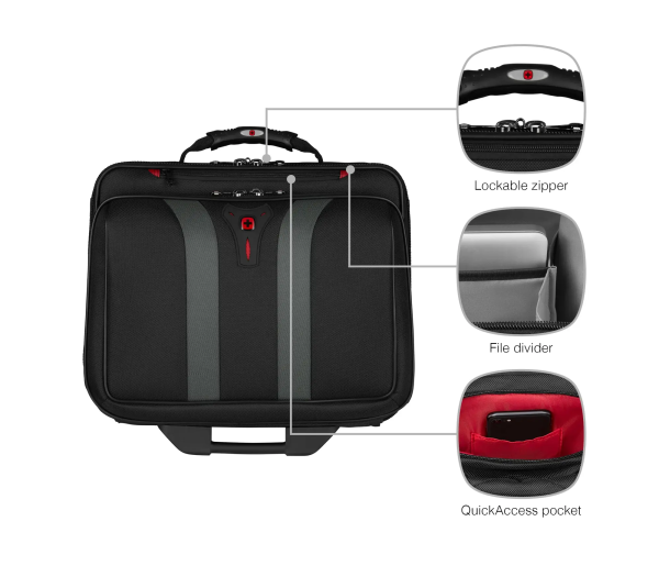 Wenger torba Granada Wheeled sa kotačićima za prijenosnike do 17", crna - Slika 2