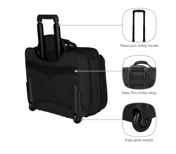 Wenger torba Granada Wheeled sa kotačićima za prijenosnike do 17", crna - Slika 3