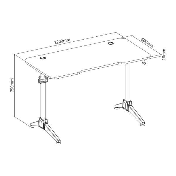 WHITE SHARK GAMING STOL FIRE SHADOW / 120x60x18 - Slika 5
