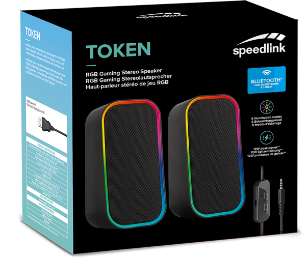 Zvučnik SPEEDLINK TOKEN, RGB, Bluetooth, crni - Slika 2