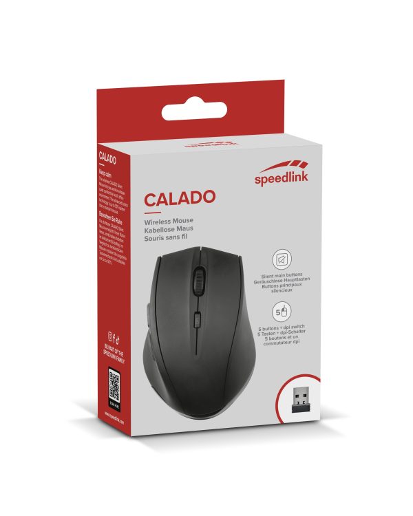 Miš SPEEDLINK Calado, bežični, 1600 DPI, crni - Slika 4