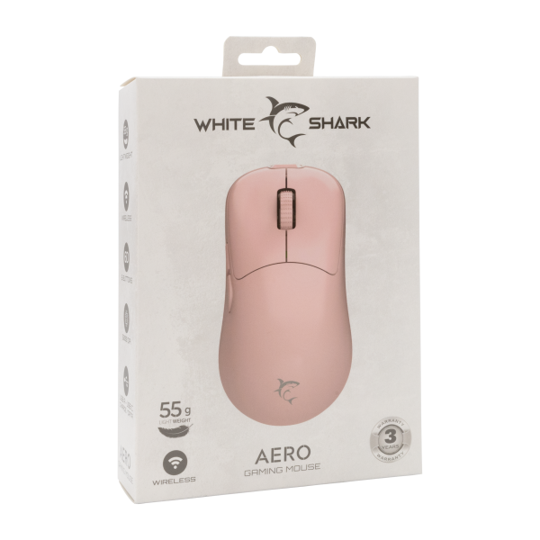 White Shark MIŠ WGM-5015 AERO / 10.000 DPI - Roza / Wireless - Slika 7