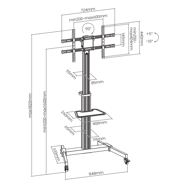 PODNI MOBILNI STALAK SBOX FS-444 - Slika 8