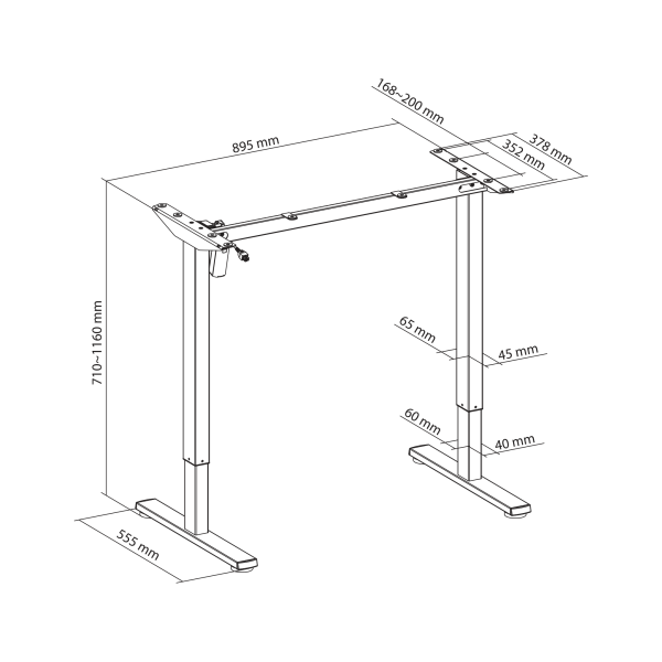 NOGE ZA STOL SBOX MD-112 CRNA - 1 motor - Slika 4