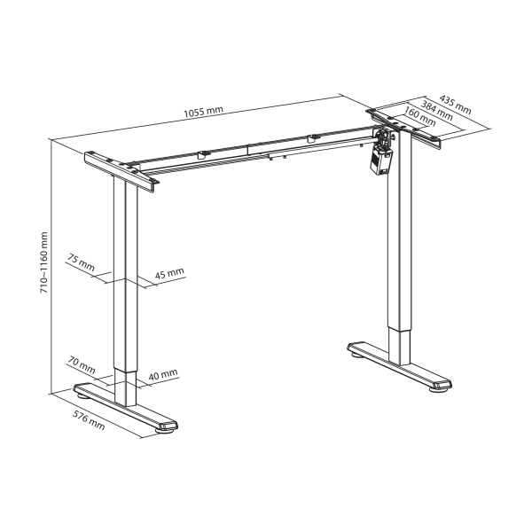 NOGE ZA STOL SBOX MD-142 CRNA - 1 motor - Slika 7