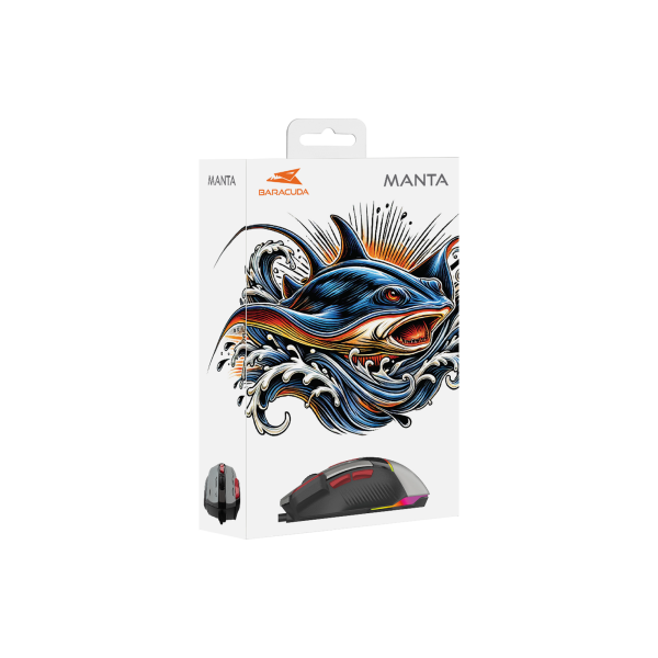Manta-Gray-28629 Baracuda MIŠ BGM-047 MANTA SIVI / 12.800 dpi - Slika 6
