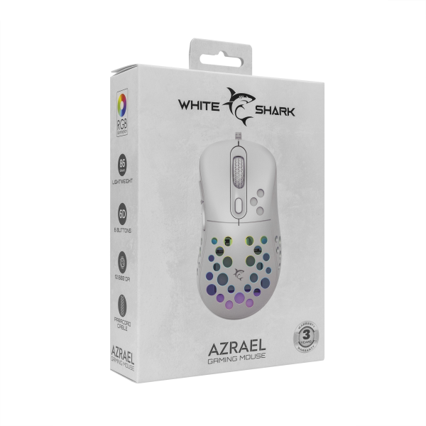 White Shark MIŠ GM-5013 AZRAEL / 12.800 DPI - Bijeli - Slika 7